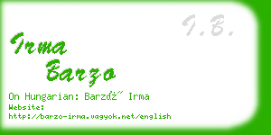 irma barzo business card